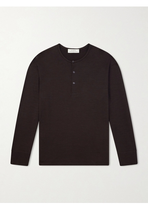 Studio Nicholson - Cotton-Jersey Henley T-Shirt - Men - Brown - S