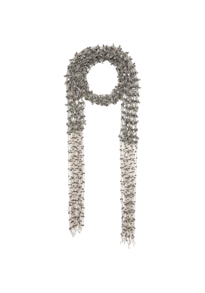 Dries Van Noten Silver Embroidered Necklace Scarf