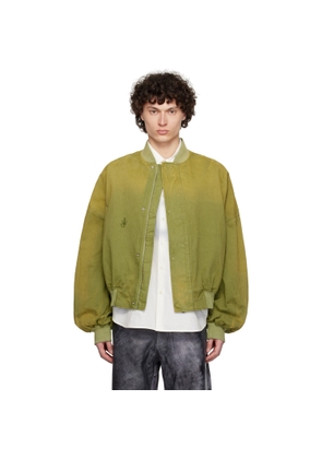JW Anderson Green Relaxed Cotton Bomber Jacket