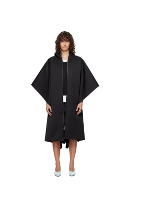 LII Black Long Poncho Coat