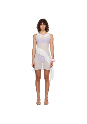 Gimaguas White Boa Minidress