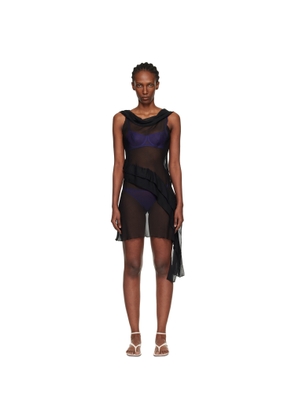Gimaguas Black Boa Minidress