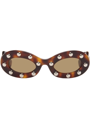 Valentino Brown Oval Sunglasses