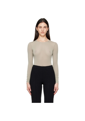 WARDROBE.NYC Taupe Sheer Bodysuit