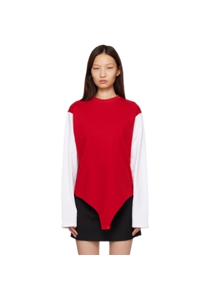 LII Red & White Contrast Long Sleeve Bodysuit