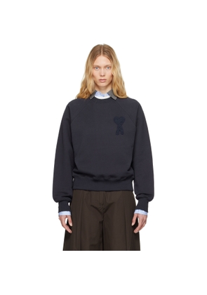 AMI Paris Navy Cotton Ami de Coeur Patch Sweatshirt