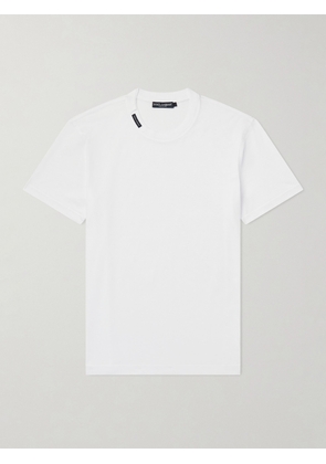 Dolce&Gabbana - Logo-Appliquéd Cotton-Jersey T-Shirt - Men - White - IT 46