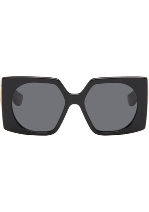 Valentino Black Rectangular Acetate Sunglasses
