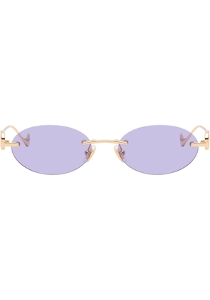 Valentino Gold Geometric Metal Sunglasses
