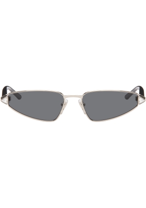 Valentino Silver & Black Metal Cat-Eye Sunglasses