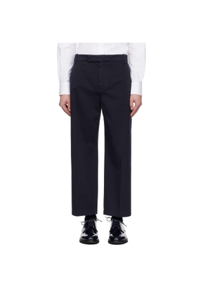 Thom Browne Navy Cotton Twill Utility Trousers