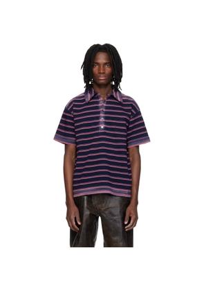 MMIC Navy & Pink Sunstripe Polo
