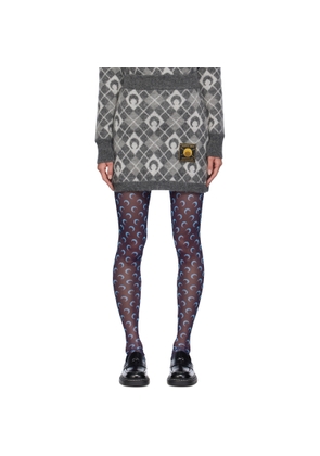 Marine Serre Gray Moon Argyle Knit Miniskirt