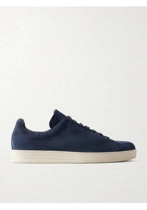 TOM FORD - Warwick Perforated Suede Sneakers - Men - Blue - EU 40