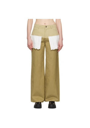 Andersson Bell Beige & White Lace Pleats Skirt Trousers