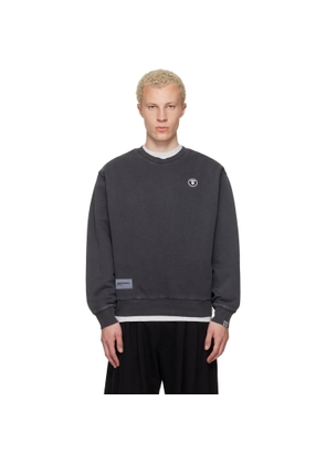AAPE by A Bathing Ape Gray 'AAPENOW' Moonface Crew Neck Sweatshirt