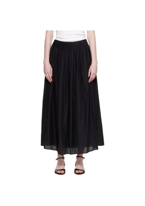 Loulou de Saison Black Naya Gathered Maxi Skirt