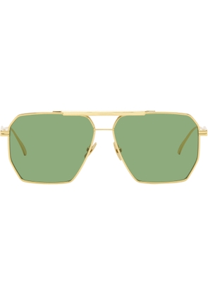 Bottega Veneta Gold Classic Aviator Sunglasses