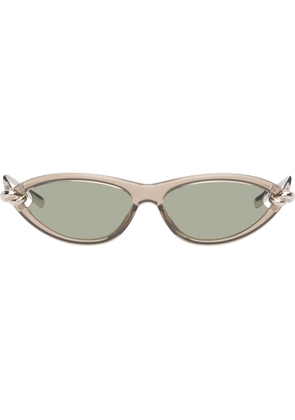 Bottega Veneta Silver Cat Eye Knot Sunglasses