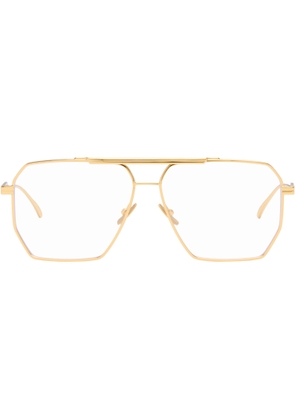 Bottega Veneta Gold Classic Aviator Glasses