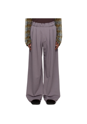 Dries Van Noten Purple Pleated Sweatpants