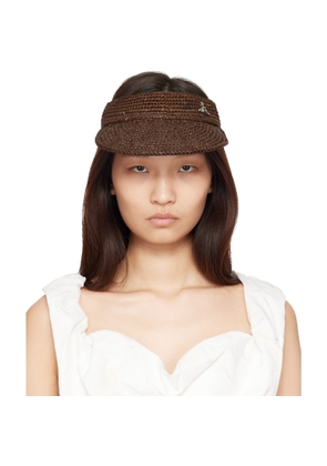 Vivienne Westwood Brown Raffia Visor
