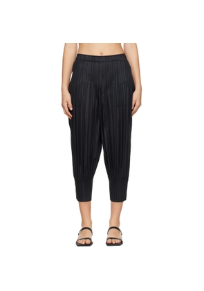 PLEATS PLEASE ISSEY MIYAKE Black Fluffy Basics Trousers