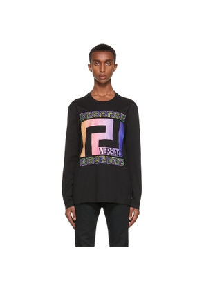Versace Black Neon Greca Long Sleeve T-Shirt