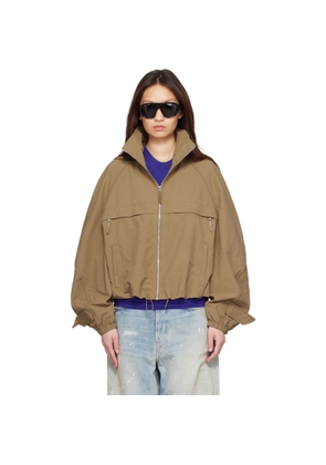 Acne Studios Tan Nylon Logo Jacket