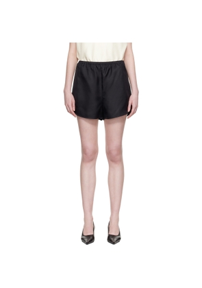 Loulou de Saison Black Cabo Elasticated Silk Shorts
