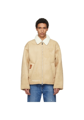 AAPE by A Bathing Ape Beige Main Faux-Suede Jacket