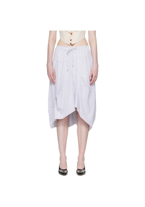 Vivienne Westwood White & Blue Aerodrome Midi Skirt
