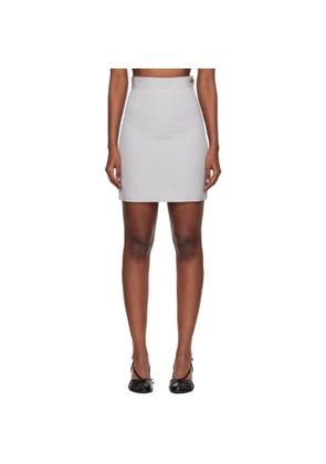 Vivienne Westwood Gray Pinstripe Shirting Miniskirt
