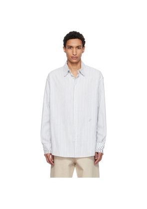 JACQUEMUS White & Blue 'The Letro' Shirt