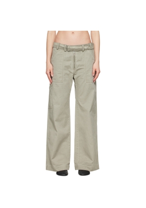 Acne Studios Gray Twill Belt Trousers