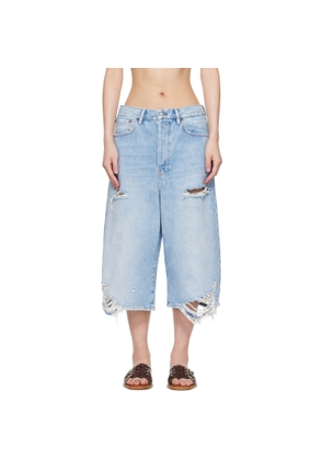 Acne Studios Blue Distressed Shorts