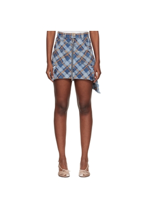 Vivienne Westwood Blue & Orange Tartan Sailor Denim Miniskirt