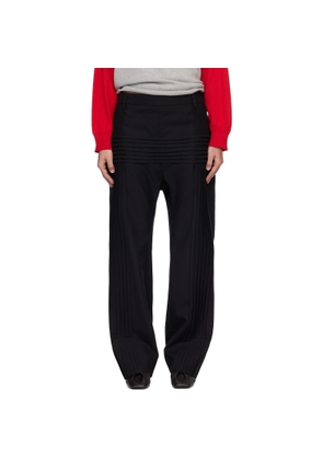 Stefan Cooke Black Pillar Trousers
