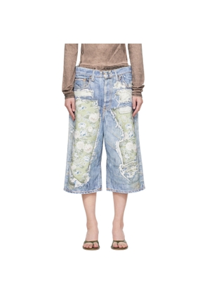 Acne Studios Blue Trompe-l’Oeil Denim Shorts