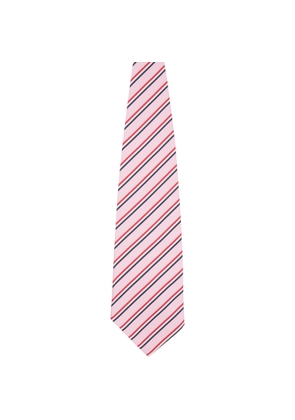 Thom Browne Pink Silk Cotton Mogador Tricolor Wide Tie