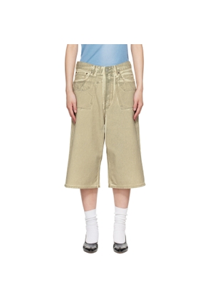 Acne Studios Beige Overdyed Denim Shorts
