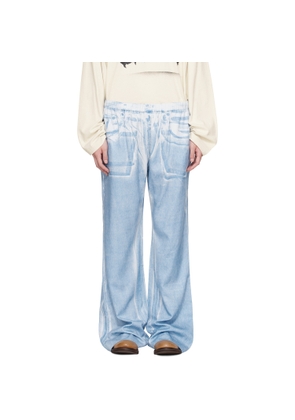 Acne Studios Blue Casual Printed Trousers