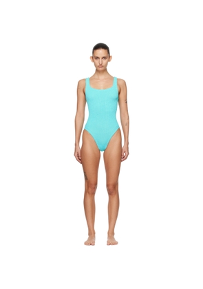Hunza G Blue Coverage Square Neck Swimsuit