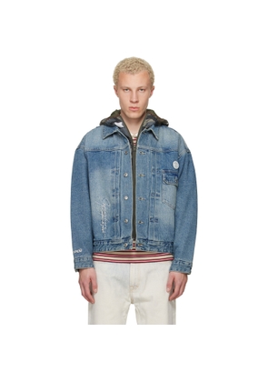 AAPE by A Bathing Ape Blue 'AAPE' Main Denim Jacket