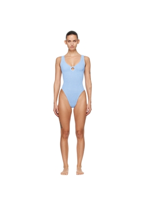 Hunza G Blue Celine Tonal Hoop Swimsuit