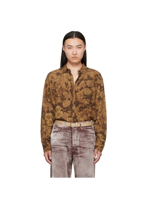 Magliano Brown Dried Flowers Long Sleeve Shirt