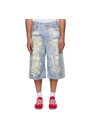 Acne Studios Blue Trompe-l’Oeil Denim Shorts