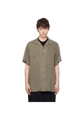 YOHJI YAMAMOTO Beige Cellulose Lawn Panel Open Collar Shirt