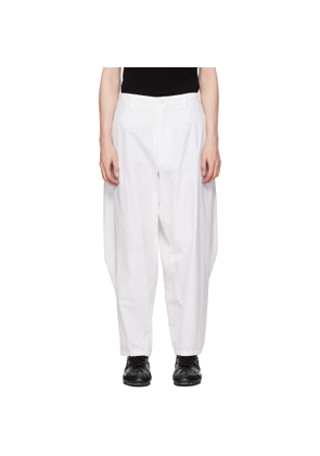 YOHJI YAMAMOTO White Khadi Cotton Drape Trousers