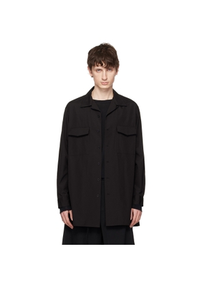 YOHJI YAMAMOTO Black Suit Broad Cdh Open Collar Shirt